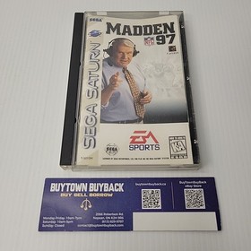 Madden NFL 97 (Sega Saturn, 1996) With Manual *Case Damaged*