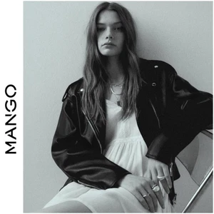 NWT MANGO | SZ XL | Oversized Faux Leather Vegan Biker Jacket Coat - Picture 1 of 8