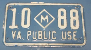 Veraltetes Virginia Police Motorrad Vanity Nummernschild Municipal 70er-80er Jahre - Bild 1 von 1