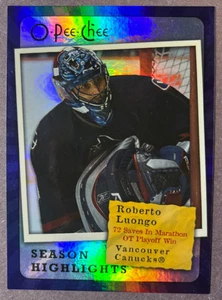 2007-08 O-Pee-Chee Season Highlights #SH16 Roberto Luongo Vancouver Canucks - Picture 1 of 1