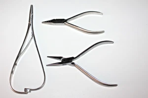 Orthonyxie Instrumente Set Spangentechnik Lochzange Haltezange Rund-Flach Zange - Bild 1 von 1