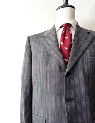 Винтажный Hickey Freeman 60-х Sport пальто куртка мужская 42L длинный серый в полоску шерсти - Изображение 1 из 4