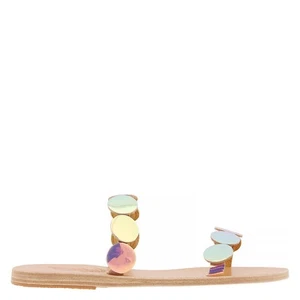Ancient Greek Sandals Ladies Dawn St Tropez Iridescent Vachetta Flat Sandals - Picture 1 of 3