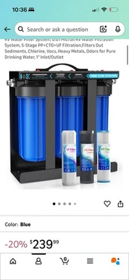 5-Stage Premium Water Filtration System Clear RV Home Drinking Filter - Image 1 of 2