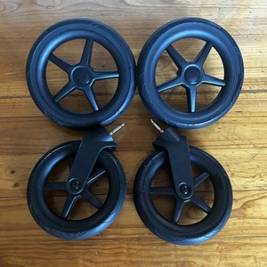 Bugaboo Donkey 3 ALL BLACK Foam Full Set Of Wheels - Picture 1 of 6