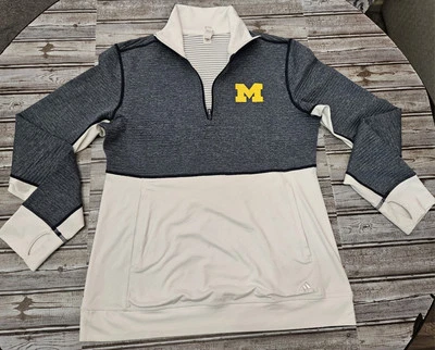 Michigan Wolverines NCAA Adidas Women's M 12/14 Quarter-Zip Pullover - Image 1 of 4