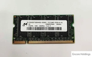 Micron 256 MB Memory Module - DDR - 266 MHz - SODIMM - MT8VDDT3264HDG-265B3 - Picture 1 of 1