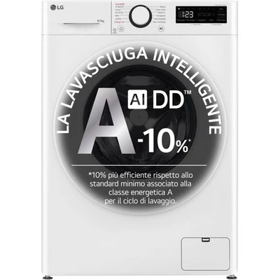 LG D2R3S08NSWW LAVASCIUGA SLIM 8/5 KG 1200 GIRI VAPORE AI WASH CLASSE A/E - Immagine 1 di 4