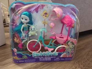 Bambola Enchantimals Taylee Turtle con costruita per due bici e statuina animale domestico tartaruga nuova - Foto 1 di 20