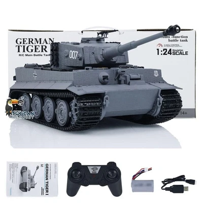 Low Price 1/24 RC Battle Tank Taigen Tiger I Infrared Combat Military Tank Model - Image 1 of 4