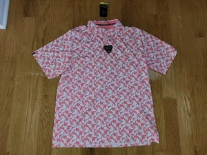 Callaway Men's Polyester Polo Shirt Floral Print Pink Size XL - Picture 1 of 9
