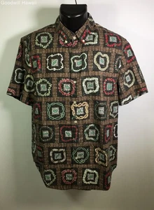 REYN SPOONER Short Sleeve Button Poly Blend Hawaiian Aloha Shirt Men - Size M - Picture 1 of 3