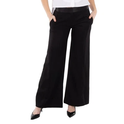 Victoria Beckham Satin-Trim Trousers, Brand Size 6 (US Size 2) - Image 1 of 4