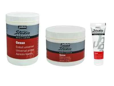 PEBEO STUDIO WHITE GESSO ARTIST ACRYLIC OR OIL PAINT PRIMER BASE COAT 3 SIZES