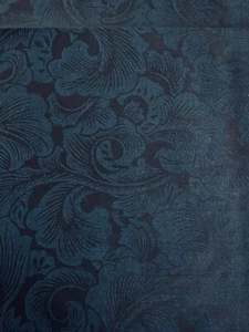 Tessuto Art Nouveau foglie di acanto blu su nero stampa Regency *LEGGI* 3 iarde/45" - Foto 1 di 7