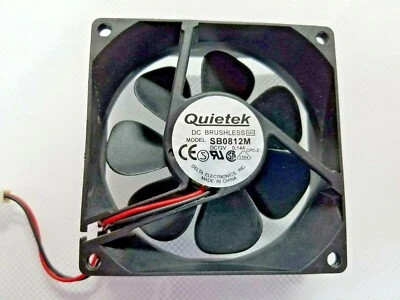 COMPUTER FAN 80MM DELTA QUIETEK DC12v 0.14a 2 PIN PLUG MODEL: SB0812M BURSHLESS - Image 1 of 3