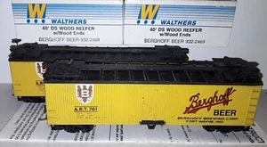 2-Vintage Walthers #932-2469 Berghoff Beer 40' DS Wood Reefers w/Wood Ends - Picture 1 of 1