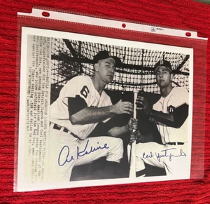 Vintage Black and White Facsimile 8X10 Photo Al Kaline Carl Yastrzemski - Picture 1 of 1
