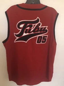 L ~ FUBU Jersey Red Button Up Sleeveless Men’s Vintage - Picture 1 of 6