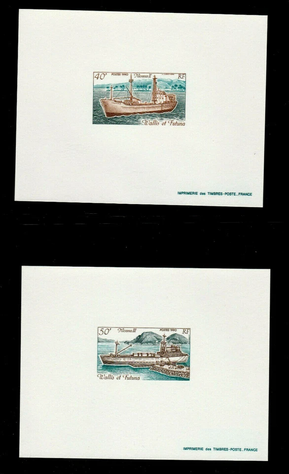 WALLIS & FUTUNA 1990 SC# 395-396 DELUXE PROOF SHIPS BOATS - Image 1 of 1