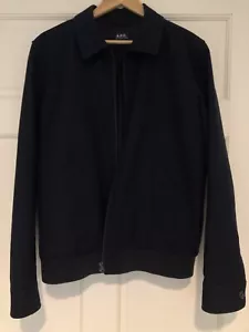 APC - Navy Wool and Cotton-Blend Bomber - Picture 1 of 5