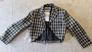 EENK XIKA Bolero Jacket - Black/Ivory Check (Small Size) - Picture 1 of 9
