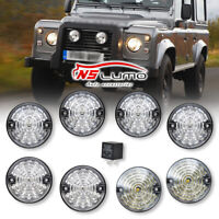 LAND ROVER DEFENDER 1987-2006 LED FRONT SIDE LIGHT CLEAR 73MM WIPAC AMR6514LED