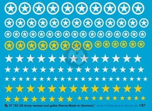 Peddinghaus 1/87 (HO) Ejército de EE. UU. Estrellas Blancas y Amarillas (Varios tipos y tamaños) 783 - Imagen 1 de 1