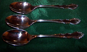 3 Oneida Stainless Dover Glossy Excellent Teaspoons - Picture 1 of 1