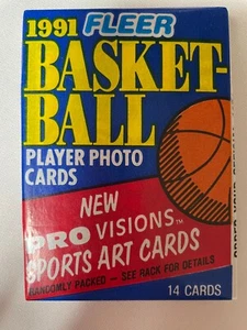 91-92 Fleer Basketball Sealed Wax Pack - 14 Cards - Picture 1 of 1