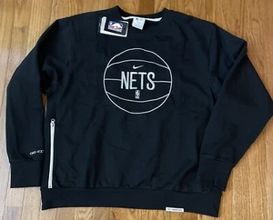 Men's Brooklyn Nets Nike Black Authentic Standard Issue Travel Sweatshirt XL - Picture 1 of 1