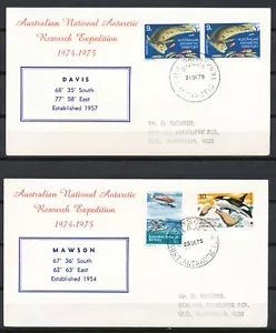 AUSTRALIAN NAT. ANTARCTIC RESEARCH EXP. 1974-1975 - 2 DIFFERENT BASE COVERS - Picture 1 of 2