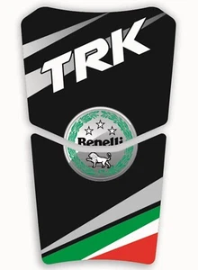 PARASERBATOIO ADESIVO PROTEZIONE SERBATOIO 3D MOTO BENELLI TRK TRICOLORE NERO - Picture 1 of 1
