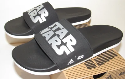 Sandálias Adidas Star Wars Adilette Comfort Big Kids tamanho 6 meninos slides pretas novas na caixa - Imagem 1 de 4