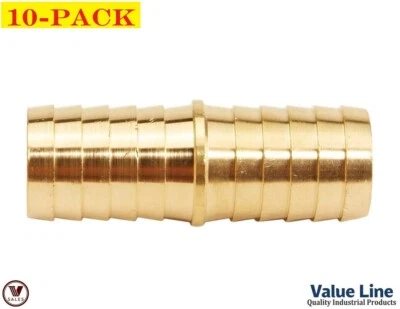 10-PACK!Value Line Brass Hose Mender Splicer Union, 3/4x3/4 Barb 122HBL-12 NEW! - Image 1 of 4