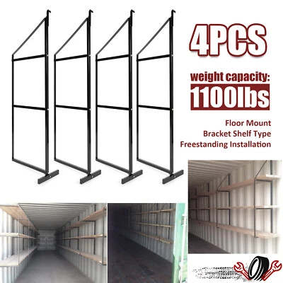 22"x60" Shipping Container Shelving Shelf Bracket Steel Universal Pack of 4 New - Image 1 of 4
