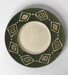 Single Pottery Barn Bongo Green Aztec 6 5/8" Saucer Plate Made in Japan - Picture 1 of 5
