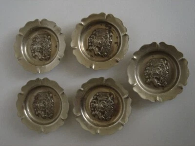 Juego de 5 Mini Platos República Sello de Chile Alpaca Plata "Waldorf" Detalle Fino Foto 1 de 4