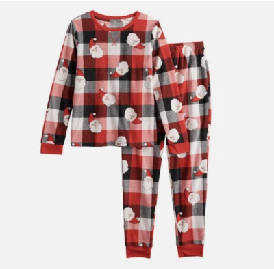 Girl’s Jammies For Your Families Santa Plaid Pajama Set Size L (10/12) NWT Soft - Image 1 of 4