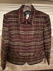 Sag Harbor Size 8 Women Burgundy And Gold  Jacket Nwot