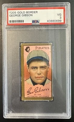 1911 T205 Gold Border George Gibson PSA 3 Pirates - Image 1 of 2