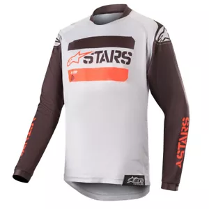 ALPINESTARS KIDS YOUTH RACER MOTOCROSS JERSEY - TACTICAL BLACK / GREY / RED FLUO - Picture 1 of 3