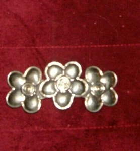 Cordón de clip de pelo vintage de 1980*FLOWER POWER*METAL DORADO*¡SÚPER LINDO!  TOTALMENTE NUEVO - Imagen 1 de 2