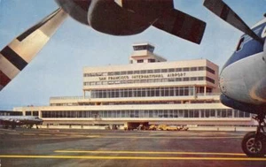 San Francisco International Airport California Airplanes c1950s Vintage Postcard - Picture 1 of 2