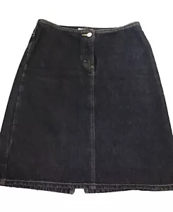 Ann Taylor Black Denim Jean Cotton Casual Skirt Womens Size 2 Petite - Picture 1 of 5