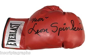 Leon Spinks Jr. signierter Boxhandschuh #D/10 ""Neon"" Autogramm Ali - Bild 1 von 5