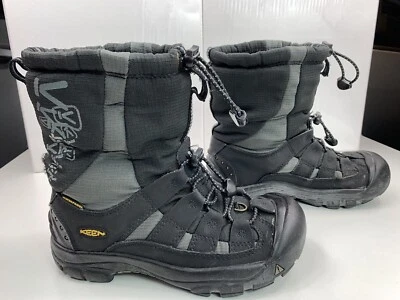 Botas de Senderismo Keen Youth 4 Pull On Negras Impermeables Bungee 9288-BKGA - Agujero Pequeño Foto 1 de 4
