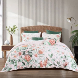 Juego de colcha floral estampada rubor Bianca Sidney o accesorios - Imagen 1 de 7