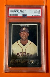YORDAN ALVAREZ RC PSA 10 2020 Topps Allen Ginter X (Black) Astros Gem Rookie - Picture 1 of 2