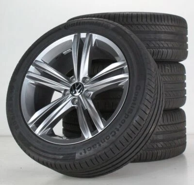 VW Tiguan AD1 & Allspace Sommerräder Alufelgen 19 Zoll Sebring grau 5NA601025E - Bild 1 von 4